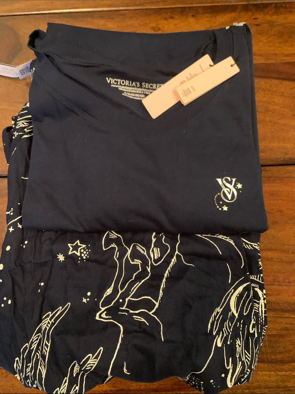 Victoria's Secret Navy Unicorn & Star Print Pajama Set